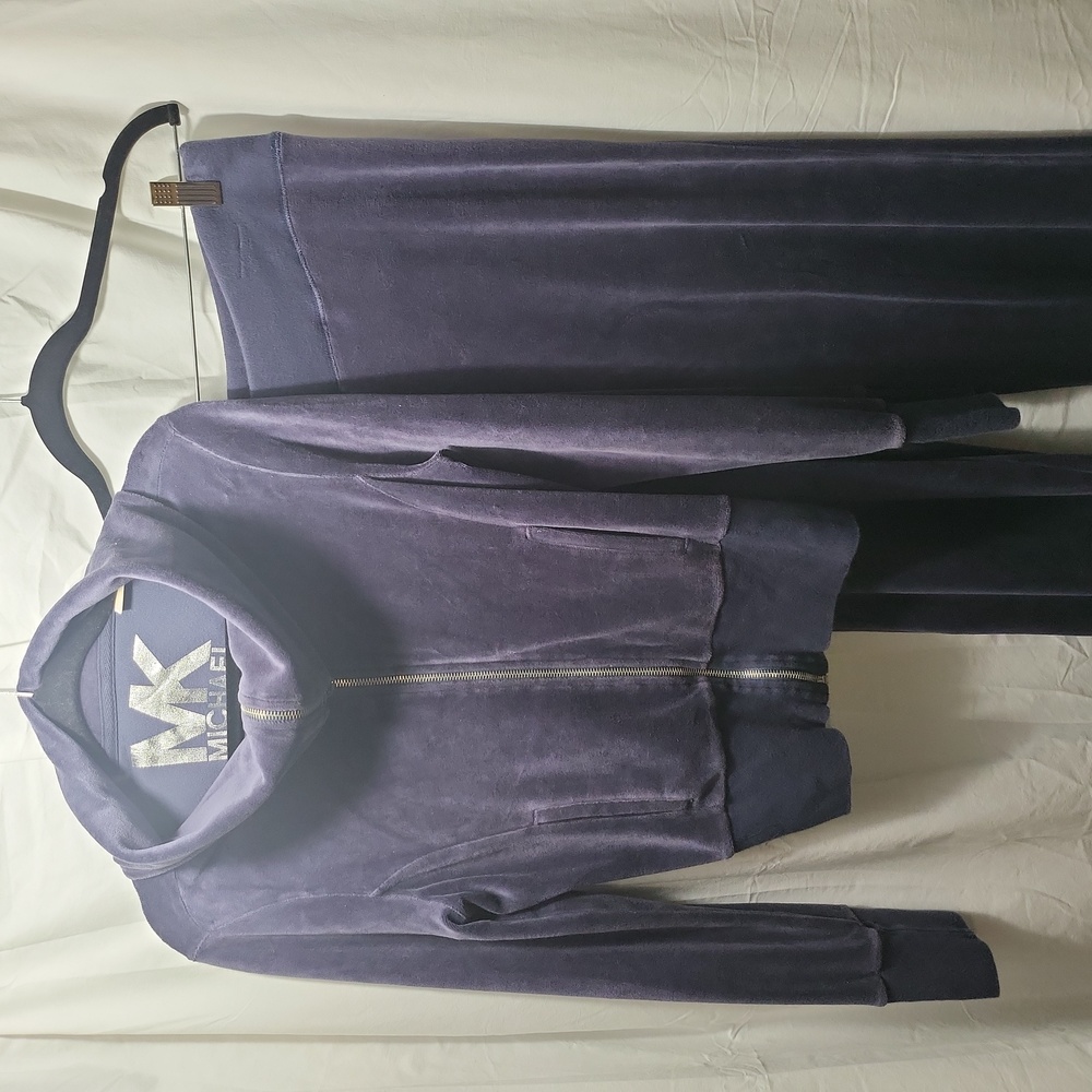 Michael Kors blue velvet leisure suit